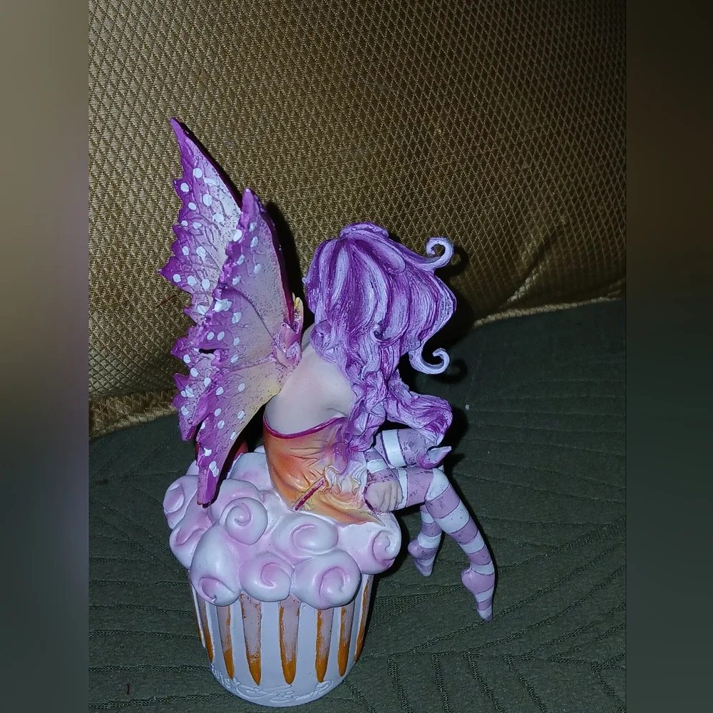 Amy Brown Fairy PACIFIC GIFTWARE Cherry Cupcake  Pink Hanging Tree Ornament EUC